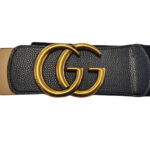 GC black Stretch Waist Belts High Quality Elastic Leather Ladies designer women Stretch Belts