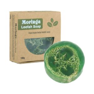 Moringa Loofah Exfoliation Body Scrubber, Anti-aging Spongy Soap for Shower| Luffa sponges for Women and Men | 3.5 Oz