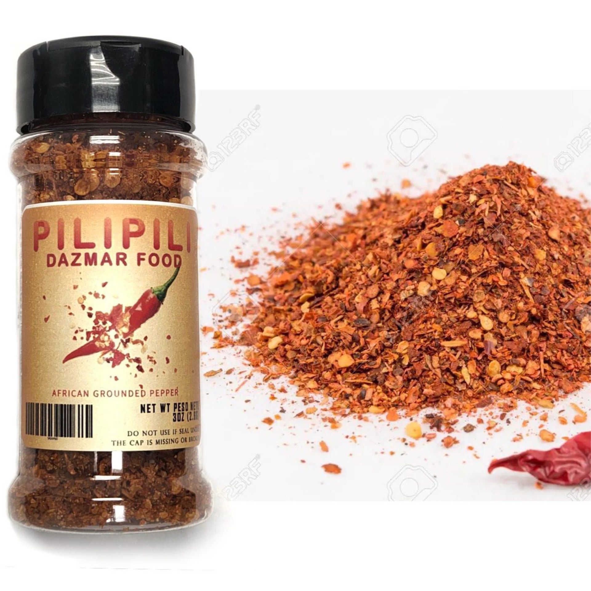 Roasted Green Chili Peppers, Ground, Pilipili Organic 3oz